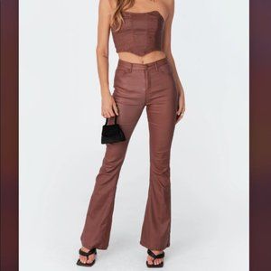 Ediked Luna Faux Leather Flare Jeans